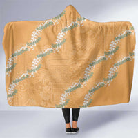 Aloha Pakalana and Puakenikeni Lei Hooded Blanket Gold Hawaiian Pattern LT9 One Size Gold - Polynesian Pride