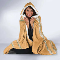 Aloha Pakalana and Puakenikeni Lei Hooded Blanket Gold Hawaiian Pattern LT9 - Polynesian Pride
