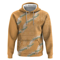 Aloha Pakalana and Puakenikeni Lei Hoodie Gold Hawaiian Pattern
