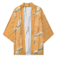 Aloha Pakalana and Puakenikeni Lei Kimono Gold Hawaiian Pattern LT9 Unisex Gold - Polynesian Pride