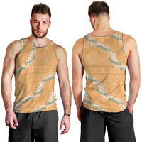 Aloha Pakalana and Puakenikeni Lei Men Tank Top Gold Hawaiian Pattern LT9 - Polynesian Pride