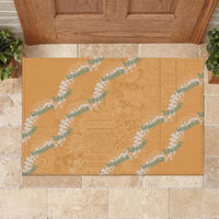 Aloha Pakalana and Puakenikeni Lei Rubber Doormat Gold Hawaiian Pattern LT9 Gold - Polynesian Pride