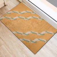 Aloha Pakalana and Puakenikeni Lei Rubber Doormat Gold Hawaiian Pattern LT9 - Polynesian Pride