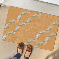 Aloha Pakalana and Puakenikeni Lei Rubber Doormat Gold Hawaiian Pattern LT9 - Polynesian Pride