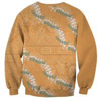 Aloha Pakalana and Puakenikeni Lei Sweatshirt Gold Hawaiian Pattern LT9 - Polynesian Pride