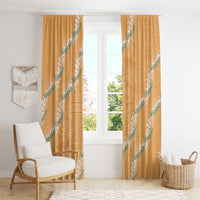 Aloha Pakalana and Puakenikeni Lei Window Curtain Gold Hawaiian Pattern LT9 - Polynesian Pride