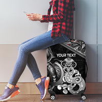 Personalised New Zealand Potae Pango Cricket Luggage Cover Special Maori Hei Tiki Tribal Tattoo