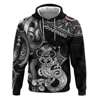 Personalised New Zealand Potae Pango Cricket Zip Hoodie Special Maori Hei Tiki Tribal Tattoo