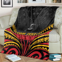 Custom Papua New Guinea Cricket Blanket PNG Emblem Mix Polyneisan Pattern LT9 - Polynesian Pride