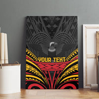 Custom Papua New Guinea Cricket Canvas Wall Art PNG Emblem Mix Polyneisan Pattern LT9 - Polynesian Pride