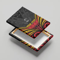 Custom Papua New Guinea Cricket Canvas Wall Art PNG Emblem Mix Polyneisan Pattern LT9 - Polynesian Pride