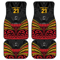 Custom Papua New Guinea Cricket Car Mats PNG Emblem Mix Polyneisan Pattern LT9 - Polynesian Pride