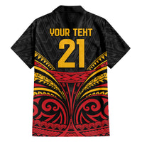 Custom Papua New Guinea Cricket Family Matching Tank Maxi Dress and Hawaiian Shirt PNG Emblem Mix Polyneisan Pattern