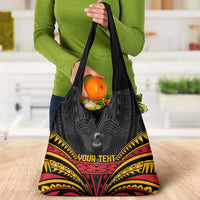 Custom Papua New Guinea Cricket Grocery Bag PNG Emblem Mix Polyneisan Pattern LT9 - Polynesian Pride