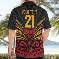 Custom Papua New Guinea Cricket Hawaiian Shirt PNG Emblem Mix Polyneisan Pattern LT9 - Polynesian Pride