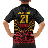Custom Papua New Guinea Cricket Hawaiian Shirt PNG Emblem Mix Polyneisan Pattern LT9 - Polynesian Pride