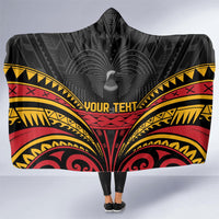 Custom Papua New Guinea Cricket Hooded Blanket PNG Emblem Mix Polyneisan Pattern LT9 - Polynesian Pride