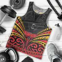 Custom Papua New Guinea Cricket Men Tank Top PNG Emblem Mix Polyneisan Pattern LT9 - Polynesian Pride