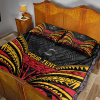 Custom Papua New Guinea Cricket Quilt Bed Set PNG Emblem Mix Polyneisan Pattern LT9 - Polynesian Pride