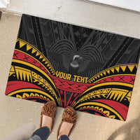 Custom Papua New Guinea Cricket Rubber Doormat PNG Emblem Mix Polyneisan Pattern LT9 - Polynesian Pride