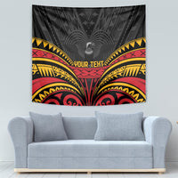 Custom Papua New Guinea Cricket Tapestry PNG Emblem Mix Polyneisan Pattern