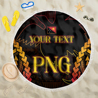 Custom Papua New Guinea Cricket Beach Blanket Go Barramundis LT9 One Size 150cm Black - Polynesian Pride