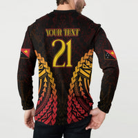 Custom Papua New Guinea Cricket Button Sweatshirt Go Barramundis LT9 - Polynesian Pride