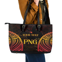 Custom Papua New Guinea Cricket Leather Tote Bag Go Barramundis LT9 - Polynesian Pride