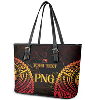 Custom Papua New Guinea Cricket Leather Tote Bag Go Barramundis LT9 - Polynesian Pride
