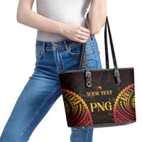 Custom Papua New Guinea Cricket Leather Tote Bag Go Barramundis LT9 - Polynesian Pride
