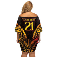 Custom Papua New Guinea Cricket Off Shoulder Short Dress Go Barramundis LT9 - Polynesian Pride