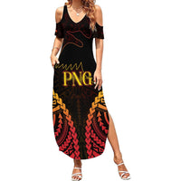 Custom Papua New Guinea Cricket Summer Maxi Dress Go Barramundis LT9 Women Black - Polynesian Pride