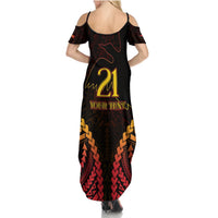 Custom Papua New Guinea Cricket Summer Maxi Dress Go Barramundis LT9 - Polynesian Pride