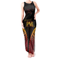 Custom Papua New Guinea Cricket Tank Maxi Dress Go Barramundis LT9 Women Black - Polynesian Pride