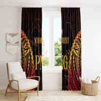 Custom Papua New Guinea Cricket Window Curtain Go Barramundis LT9 - Polynesian Pride