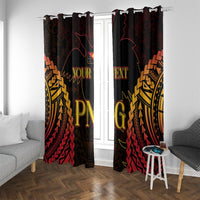 Custom Papua New Guinea Cricket Window Curtain Go Barramundis LT9 With Grommets Black - Polynesian Pride