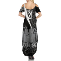 Custom Papua New Guinea Cricket Summer Maxi Dress Tribal Bird of Paradise Tattoo