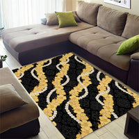 Aloha Melemele Hibiscus Pikake Lei Area Rug Hawaiian Quilt Pattern LT9 - Polynesian Pride