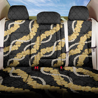 Aloha Melemele Hibiscus Pikake Lei Back Car Seat Cover Hawaiian Quilt Pattern LT9 One Size Black - Polynesian Pride