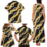 Aloha Melemele Hibiscus Pikake Lei Family Matching Tank Maxi Dress and Hawaiian Shirt Hawaiian Quilt Pattern