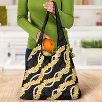 Aloha Melemele Hibiscus Pikake Lei Grocery Bag Hawaiian Quilt Pattern
