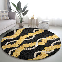 Aloha Melemele Hibiscus Pikake Lei Round Carpet Hawaiian Quilt Pattern