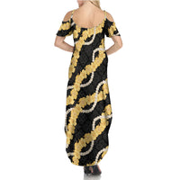 Aloha Melemele Hibiscus Pikake Lei Summer Maxi Dress Hawaiian Quilt Pattern LT9 - Polynesian Pride