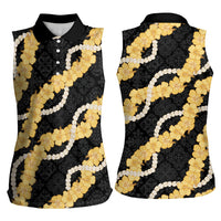 Aloha Melemele Hibiscus Pikake Lei Women Sleeveless Polo Shirt Hawaiian Quilt Pattern LT9 - Polynesian Pride