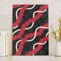 Aloha Ula'ula Hibiscus Pikake Lei Canvas Wall Art Hawaiian Quilt Pattern
