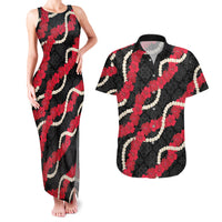 Aloha Ula'ula Hibiscus Pikake Lei Couples Matching Tank Maxi Dress and Hawaiian Shirt Hawaiian Quilt Pattern