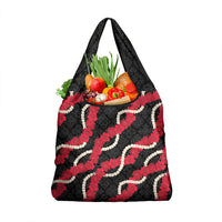 Aloha Ula'ula Hibiscus Pikake Lei Grocery Bag Hawaiian Quilt Pattern