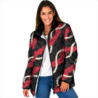 Aloha Ula'ula Hibiscus Pikake Lei Padded Jacket Hawaiian Quilt Pattern