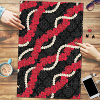 Aloha Ula'ula Hibiscus Pikake Lei Puzzle Hawaiian Quilt Pattern