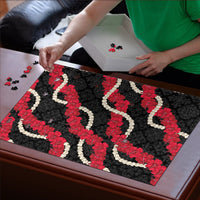 Aloha Ula'ula Hibiscus Pikake Lei Puzzle Hawaiian Quilt Pattern